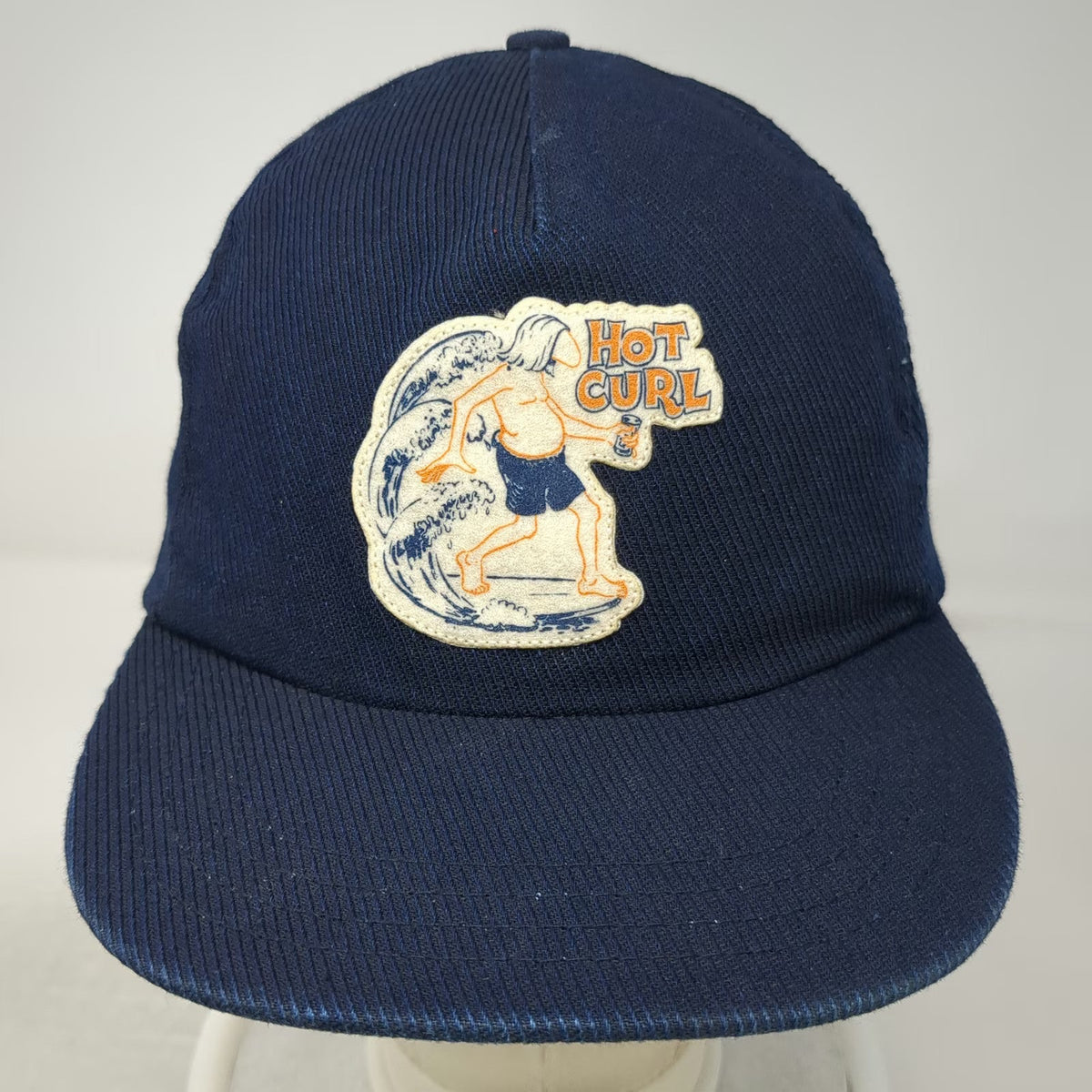 The Ampal Creative 5 Panel Blue One Size Hat Hot Curl Surfing Corduroy Strapback