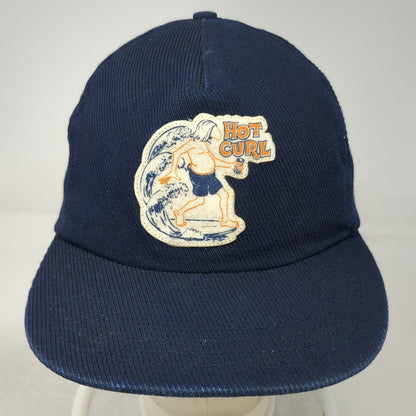 The Ampal Creative 5 Panel Blue One Size Hat Hot Curl Surfing Corduroy Strapback
