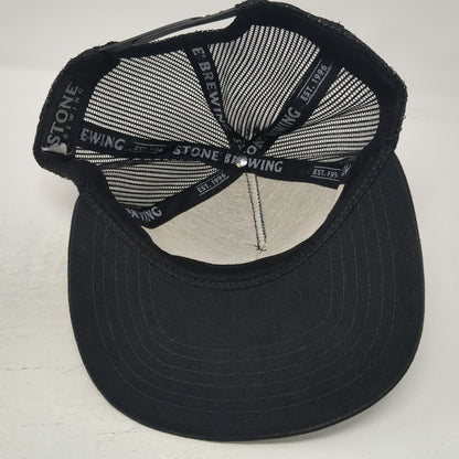 Stone Brewing Ripper Trucker Hat Black One Size Wave Pattern Mesh Snapback Patch