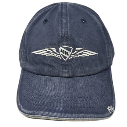 AOPA Baseball Cap Blue One Size Embroidered Logo Fly Brim Slideback Cotton hat