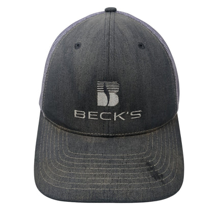 Beck's Snapback Trucker Hat Gray One Size Mesh Back Outdoor Richardson
