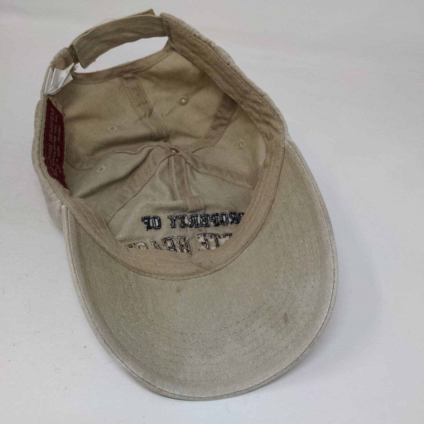 Property Of St. Pete Beach Strapback Hat Tan One Size Embroidered 6 Panel