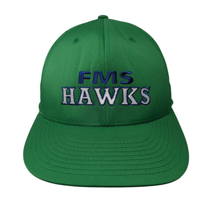 FMS Hawks Fitted Hat Green S-M Solid Embroidered Perforated Richardson