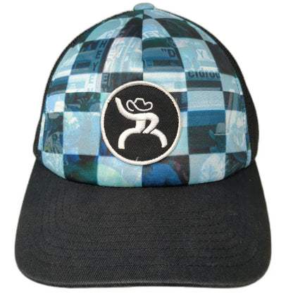 Hooey Trucker Hat Blue One Size Mesh Back Checkerboard Snapback Logo Patch