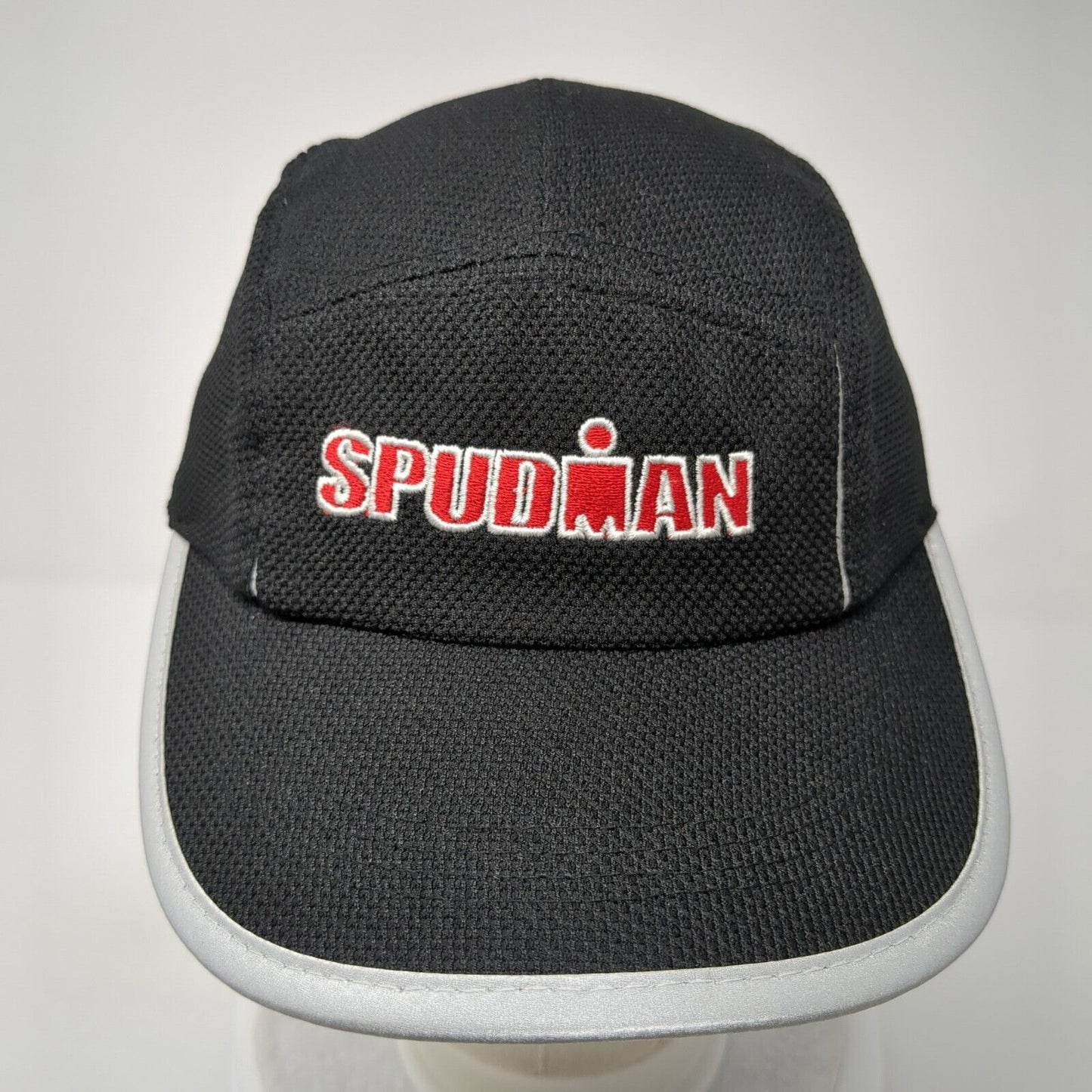 Spudman Strapback Hat Black One Size Adjustable Embroidered Magic Headwear
