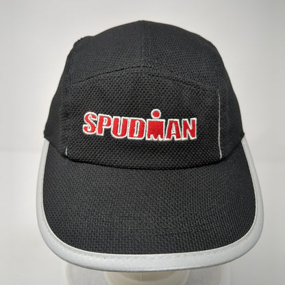 Spudman Strapback Hat Black One Size Adjustable Embroidered Magic Headwear