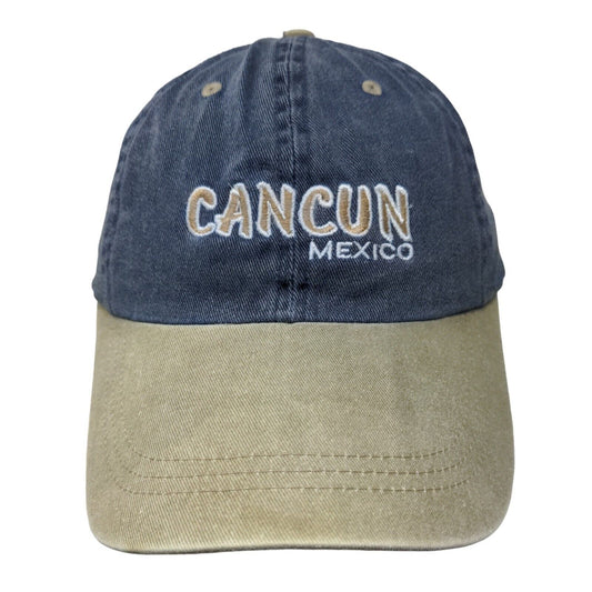 Caribbean Side Men's Slideback Hat Blue Embroidered Cancun Mexico Logo