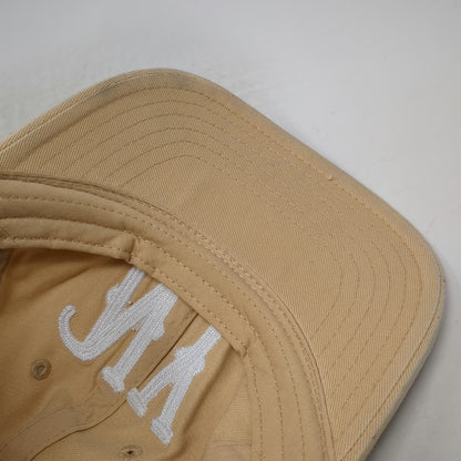 Mighty Fine Baseball Cap Beige One Size Slideback Cotton Embroidered NY Hat