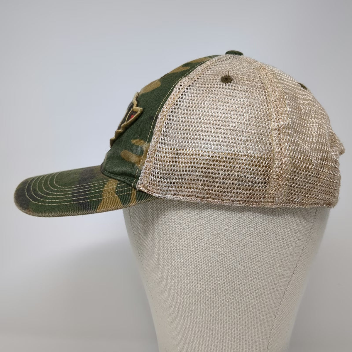 Legacy Trucker Hat Green Beige One Size Nashville Camo Mesh Snapback Patch