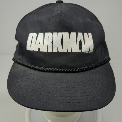 Mohr's Darkman Movie 1990 Promo Black OS Trucker Rope Hat Slideback Vintage