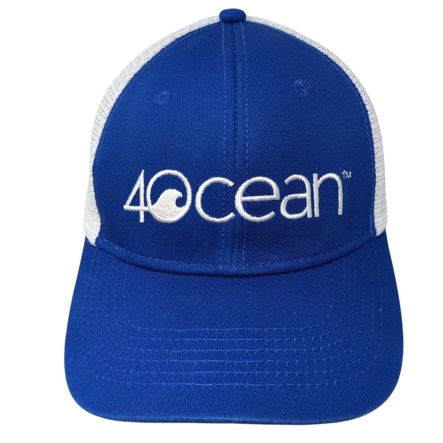 4Ocean Snapback Trucker Hat Blue One Size Adjustable Embroidered Mesh Back