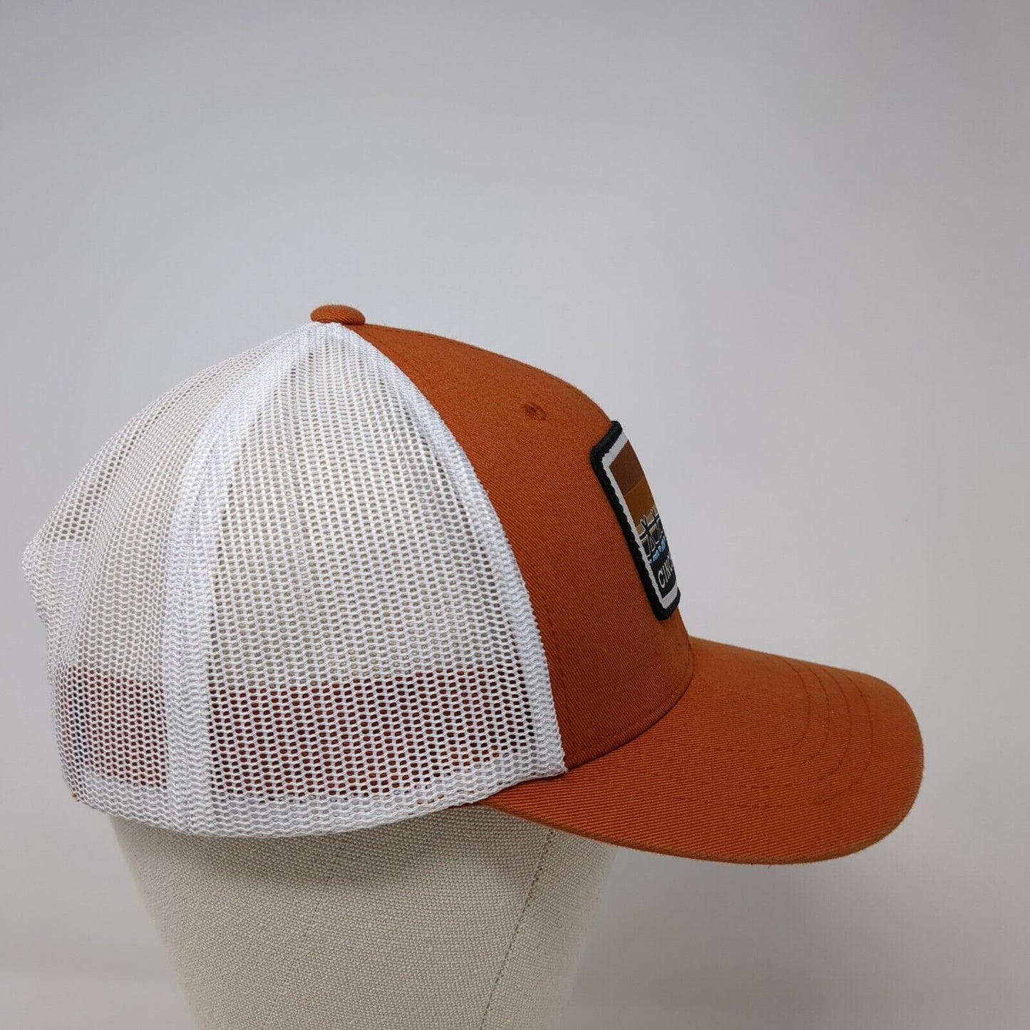 Cinch Brand Snapback Mesh Back Trucker Hat Orange One Size Adjustable