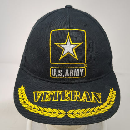 U.S. Army Veteran Baseball Cap Black OSFM Embroidered Laurel Brim Hat Military