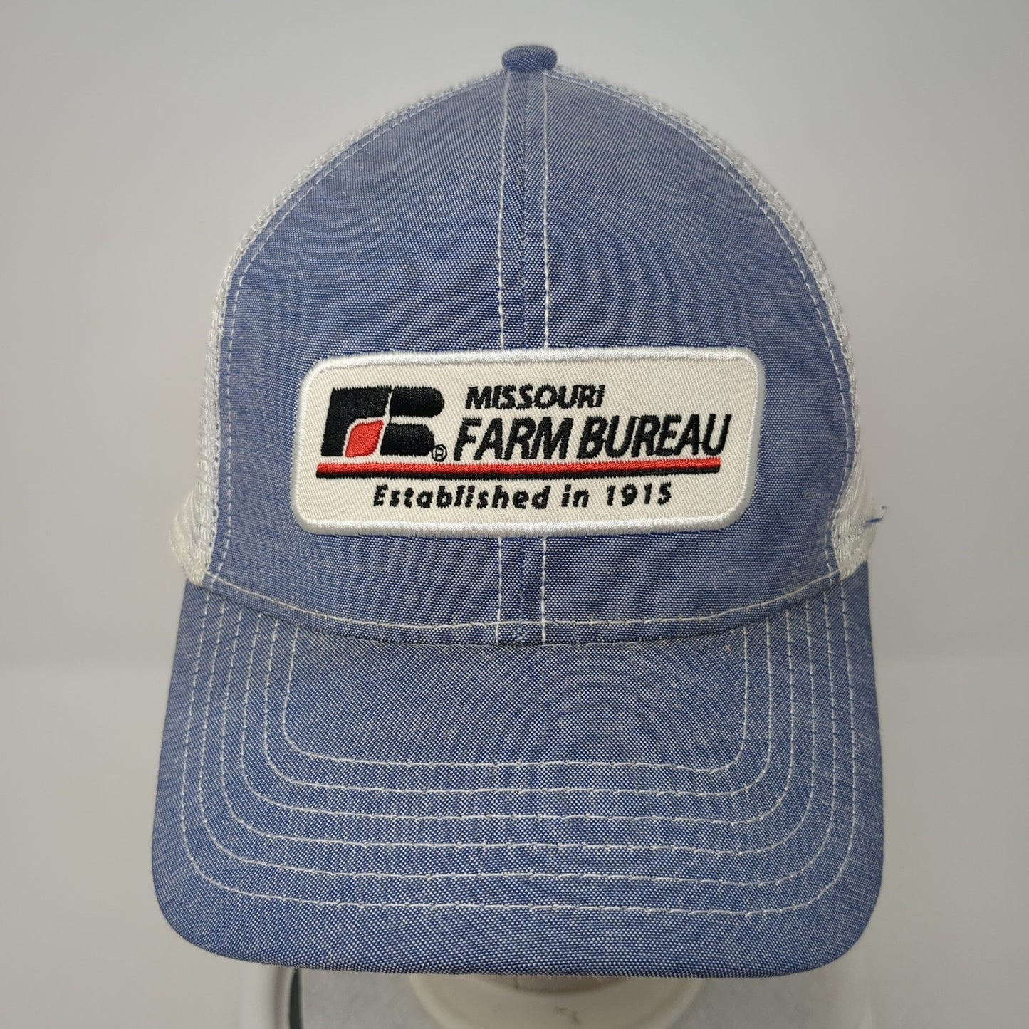 Missouri Farm Bureau Strapback Hat Blue One Size Mesh Back Stylemaster