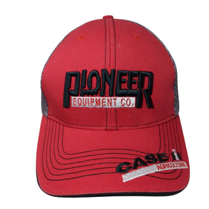 Pioneer Equipment Co Case III Agriculture Strapback Trucker Hat Red OS Mesh Back