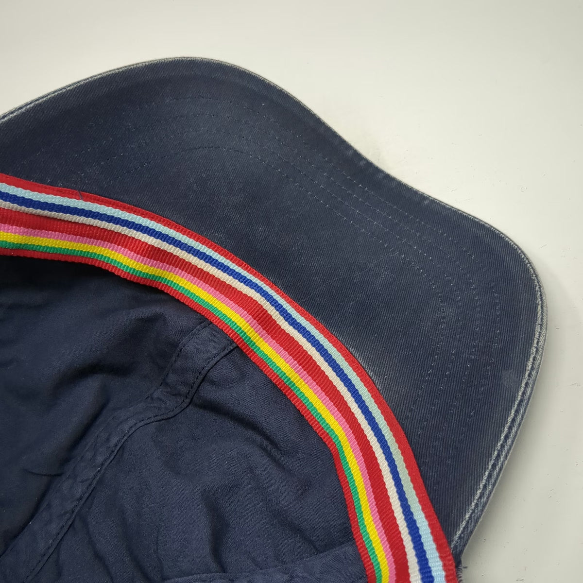 Old Navy Baseball Cap Blue L Winged 2 Gym Graphic Rainbow Stripe Sweatband hat