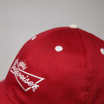 Budweiser Strapback Hat Red OSFA Adjustable Embroidered K-Products