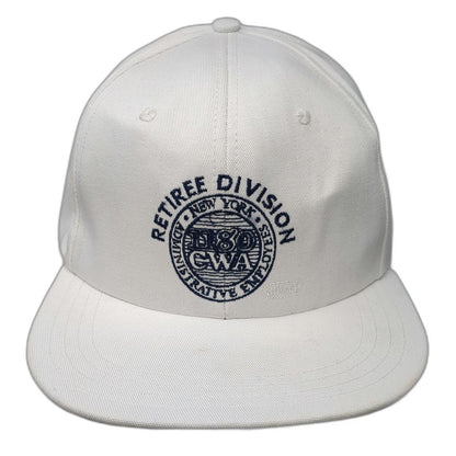Unionwear Snapback White Blue One Size Union Made USA L1180 CWA Retiree Hat