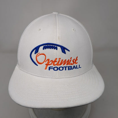 Optimist Football Fitted Hat White L/XL Flexfit Embroidered PTS20 Richardson