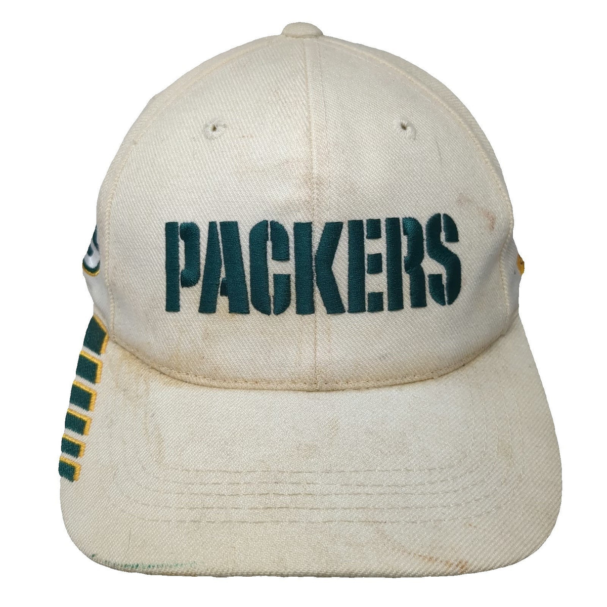 Green Bay Packers NFL Sports Specialties Hat Beige Green Yellow Pro Line Vintage