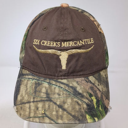 Port Authority Brown Camo Six Creeks Mercantile Longhorn Baseball Cap Hat OSFM