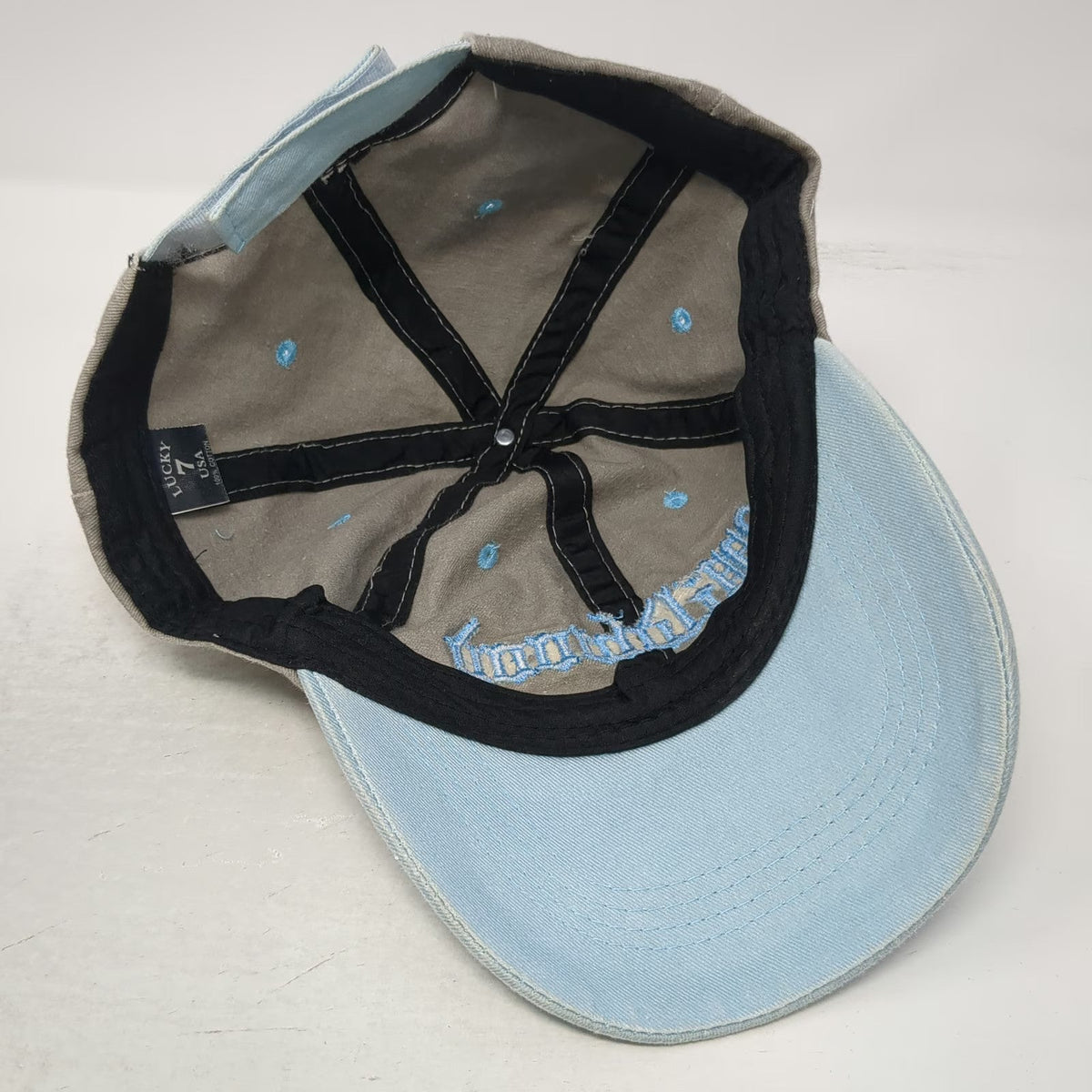 Lucky 7 Baseball Cap Gray Blue One Size Wildwood New Jersey Strapback Cotton hat