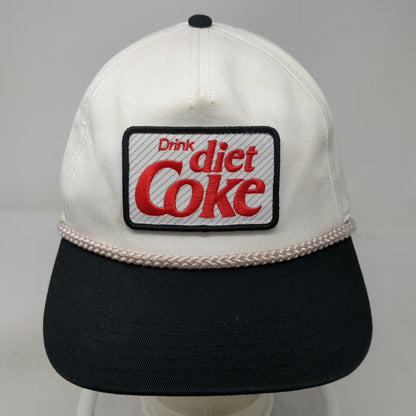 American Needle 5 Panel White Black Hat One Size Diet Coke Patch Rope Snapback