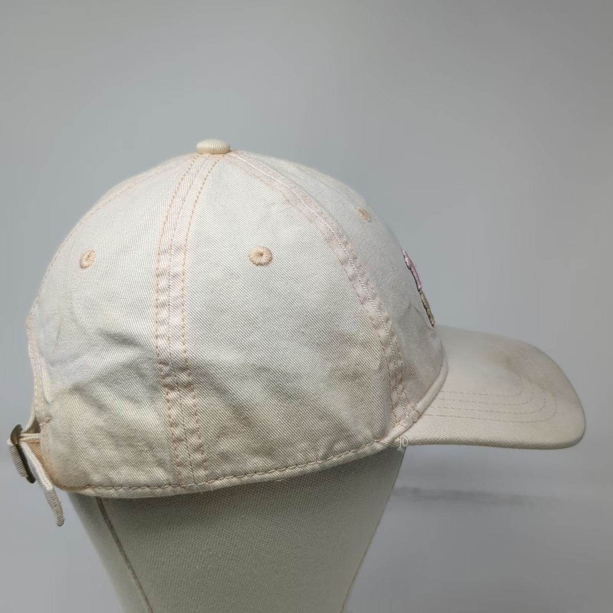 Home Free Baseball Cap Beige One Size Here For It Embroidery Tie Dye Brim Hat