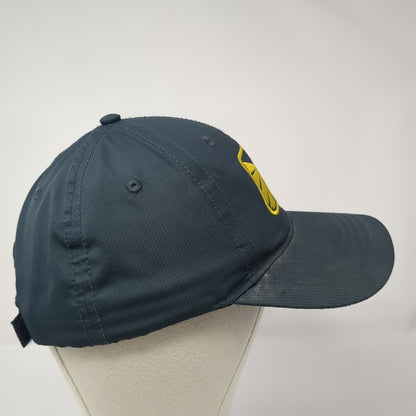 Blue Beacon Strapback Baseball Cap Blue One Size Adjustable Embroidered 6 Panel
