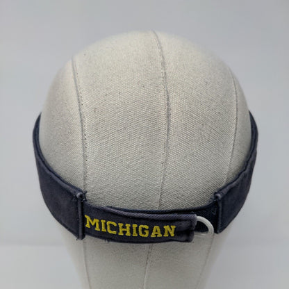 Michigan Wolverines Strapback Sun Visor Hat Blue OSFA Nike Team NCAA