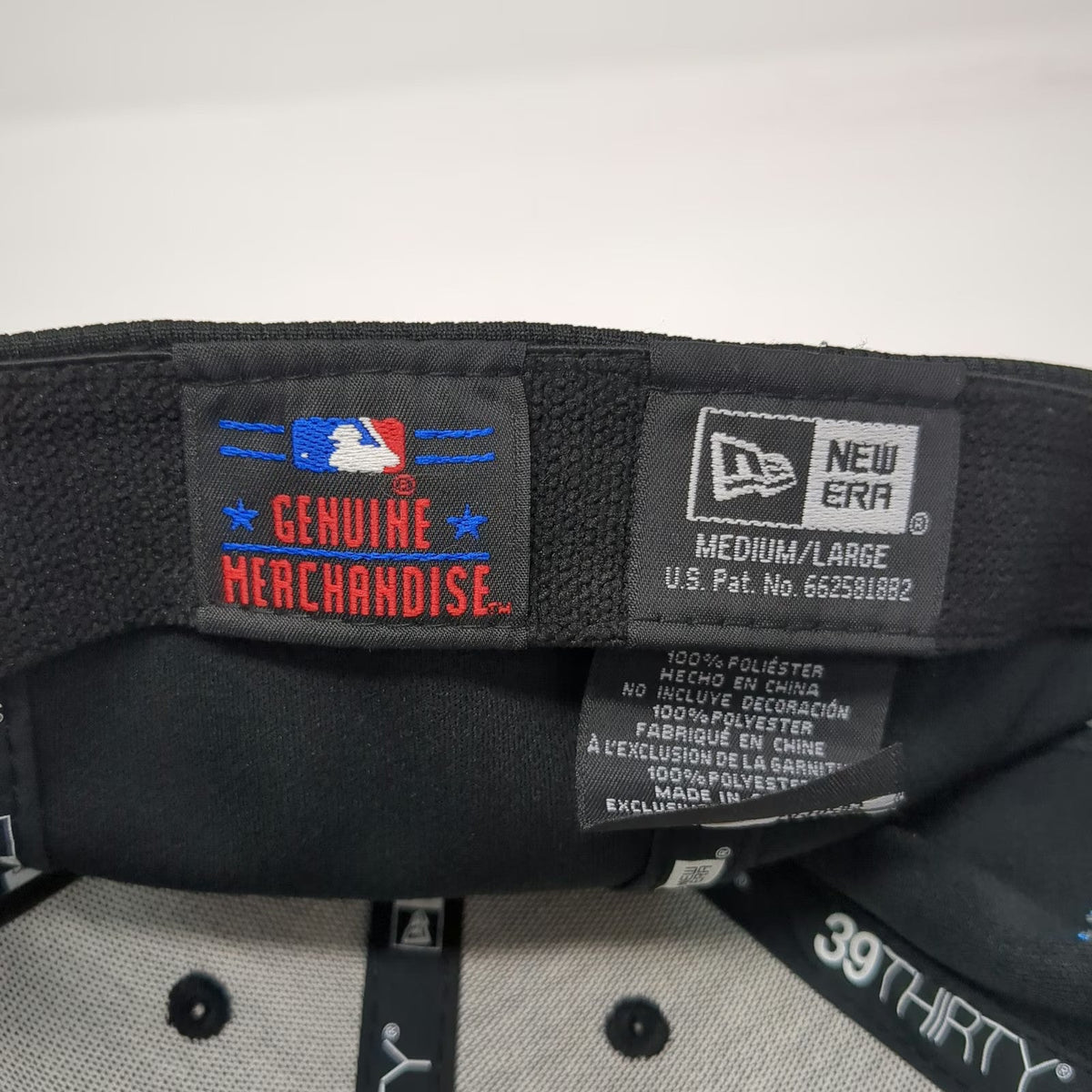 New Era Miami Marlins MLB Baseball Cap Black L 39THIRTY Stretch Fit Fitted Hat