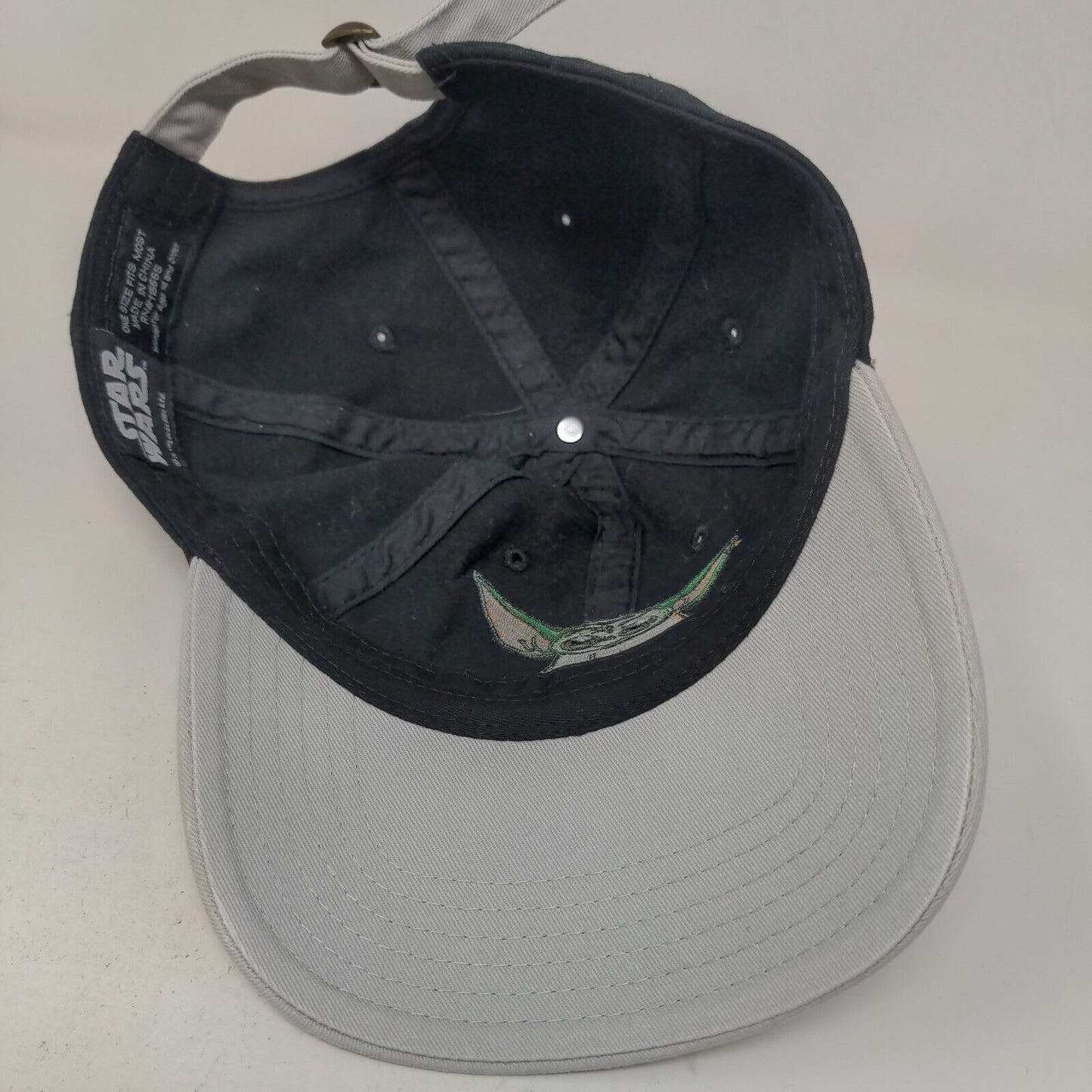 Star Wars Men's Slideback Hat Black OSFM Embroidered Grogu Baby Yoda Logo