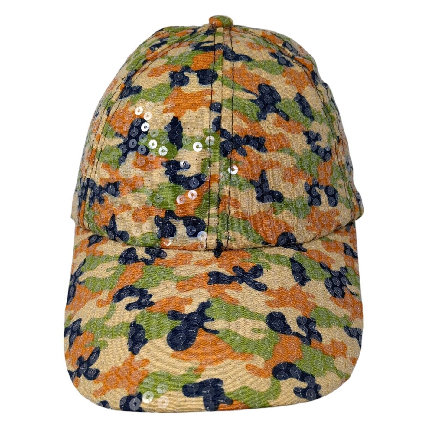 Unbranded Strapback Hat Camouflage One Size Adjustable Sequin 6 Panel