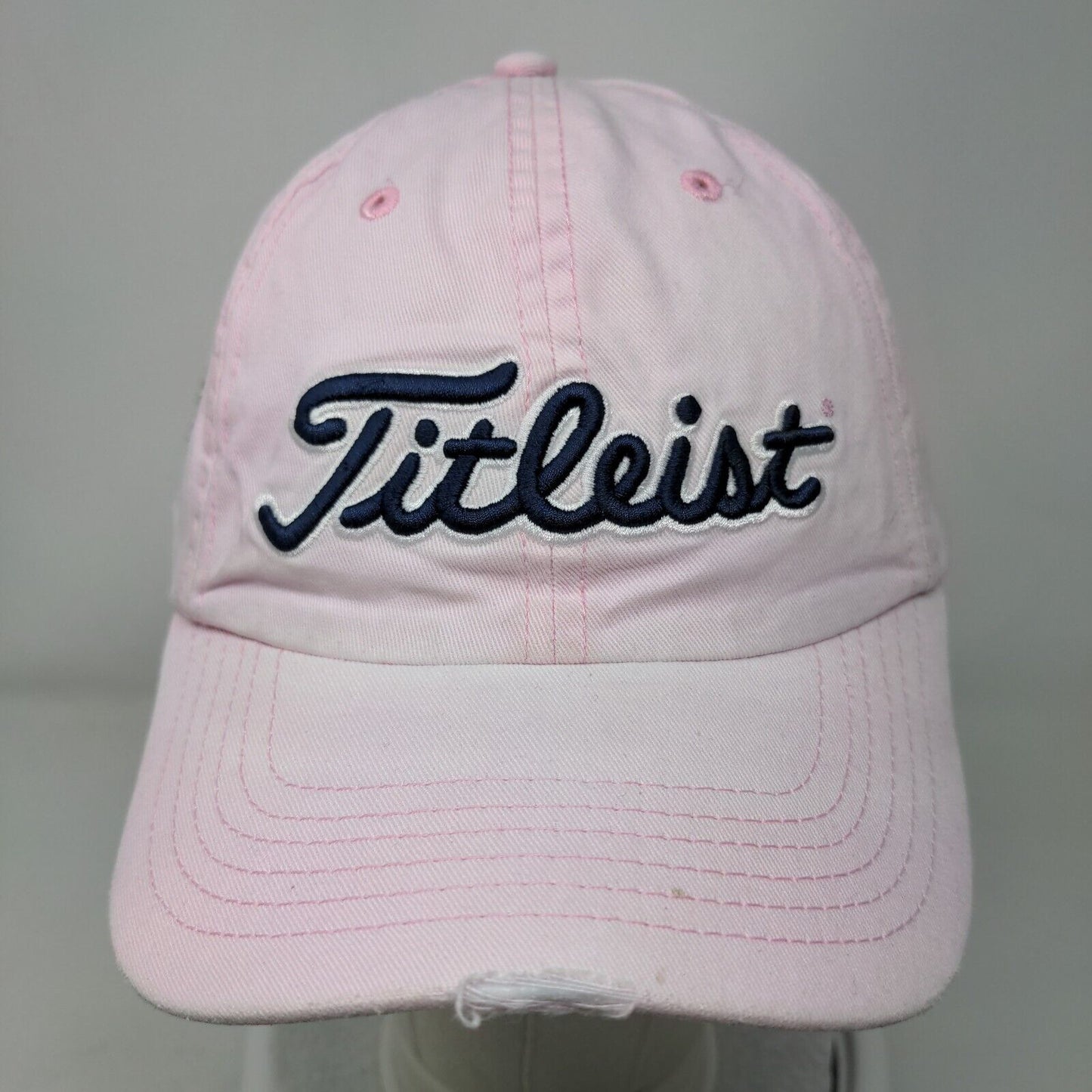Titleist Lady Viking Golf Slideback Hat Pink One Size Embroidered Distressed