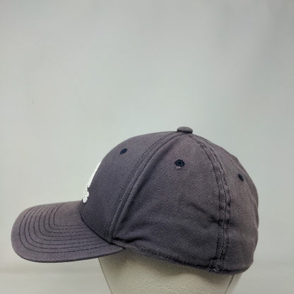 Adidas 3 Stripes Fitted Hat Blue L/XL Embroidered A-Flex Solid 6 Panel