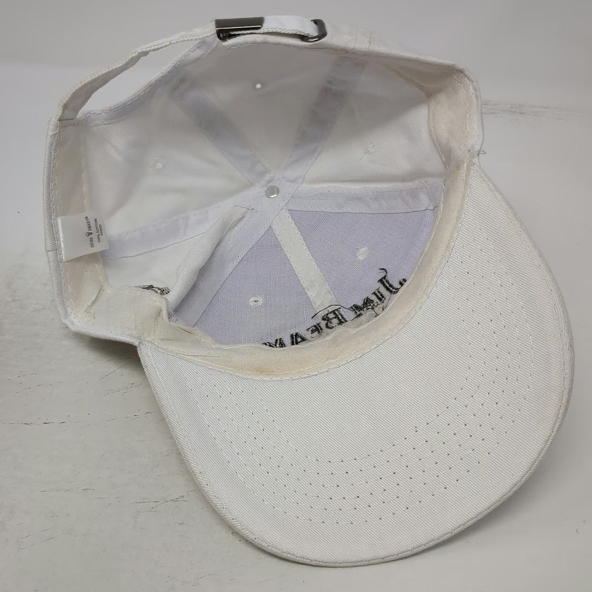 Jim Beam Vanilla Baseball Cap White One Size Slideback Side Patch Cotton Hat