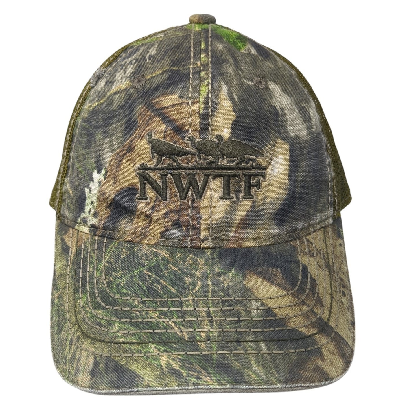 NWTF Trucker Hat Multicolor OS Adjustable Embroidered Camouflage Outdoor Cap