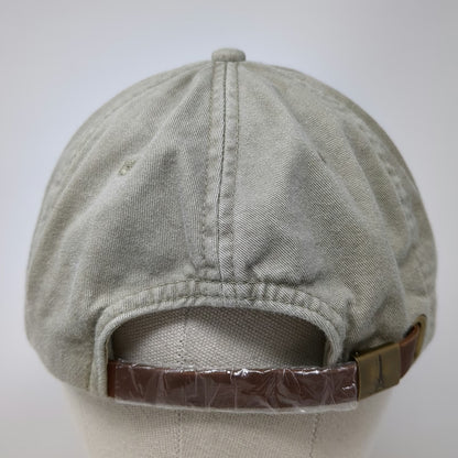 Adams Baseball Cap Beige Blue One Size LawnMaster Virginia Leather Strap Hat