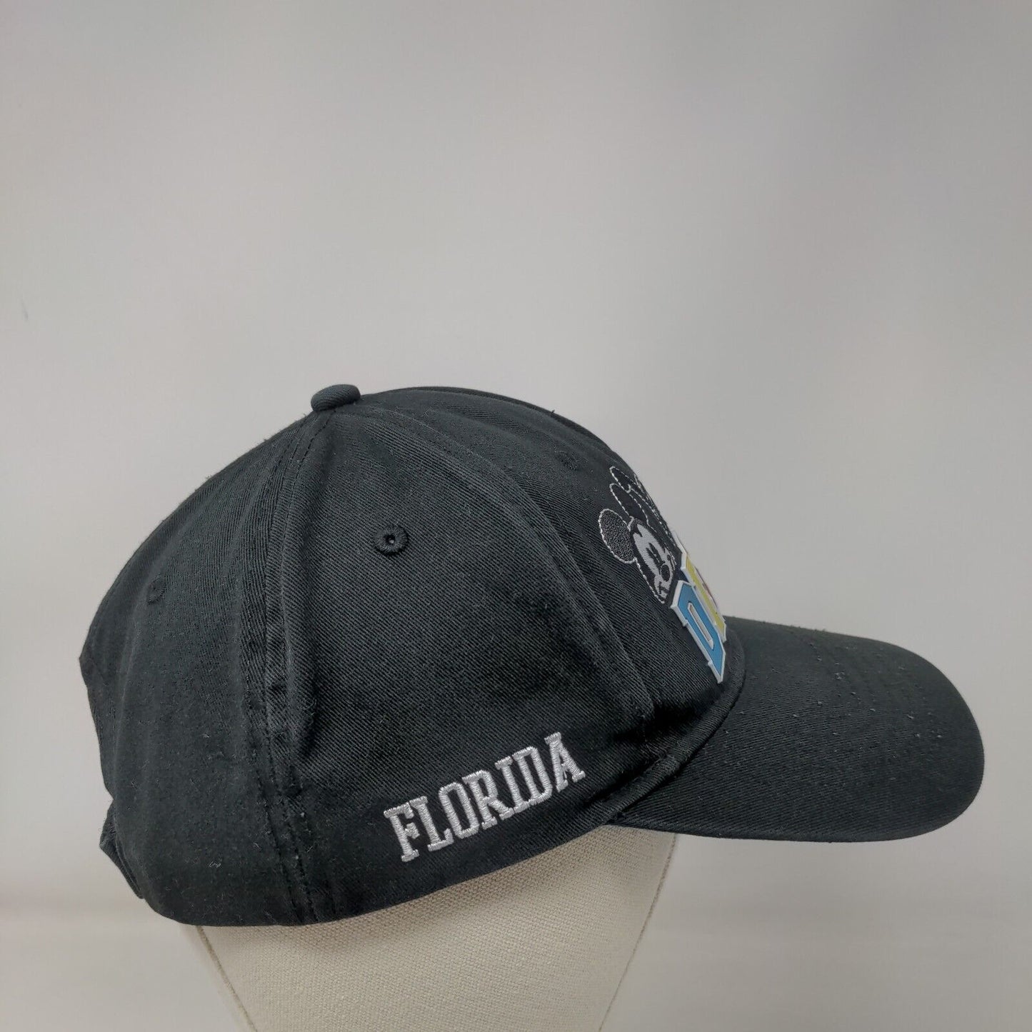 Disney Mickey And Friends Strapback Hat Black One Size Embroidered