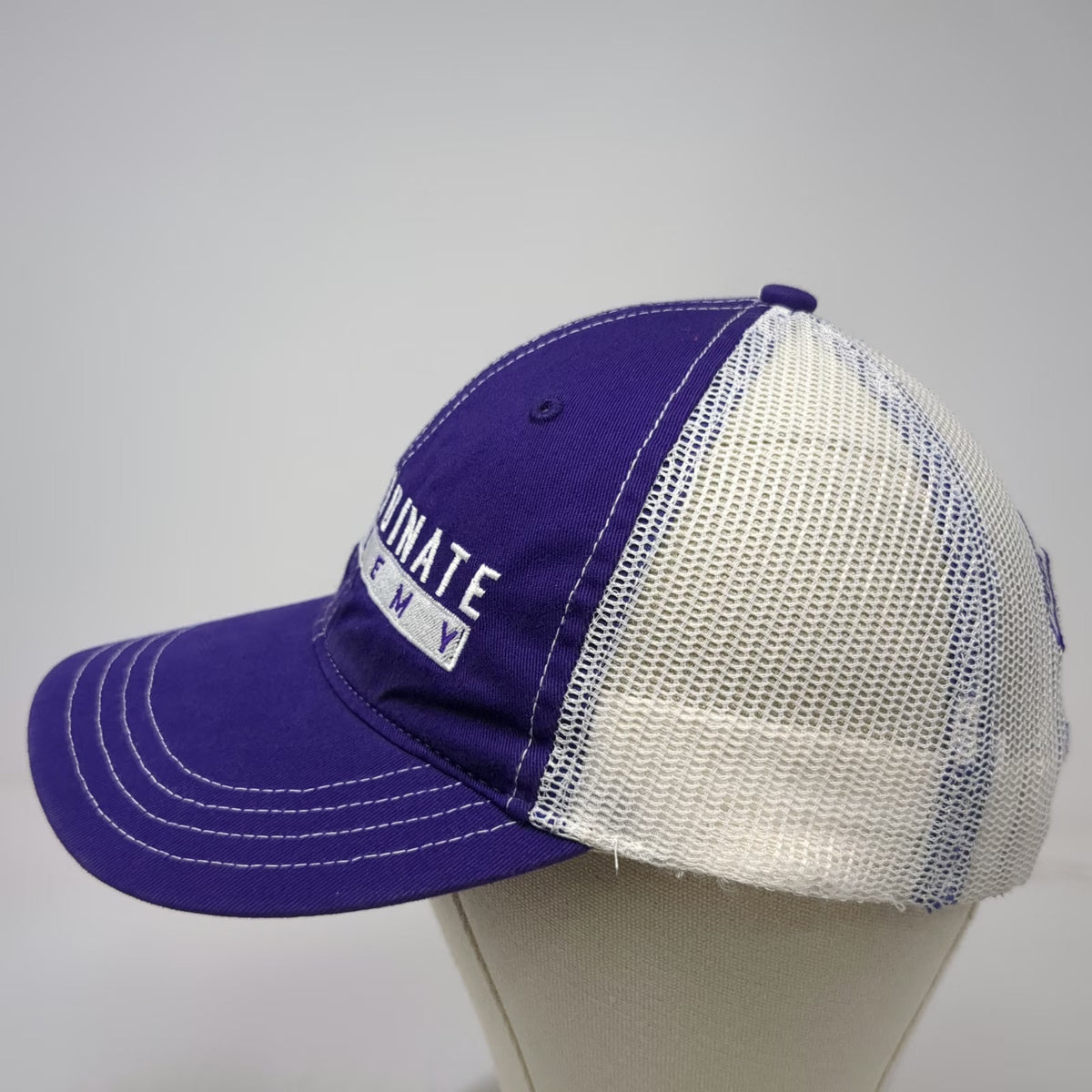 Richardson Trucker Hat Purple One Size Max Ordinate Academy Mesh Snapback Logo