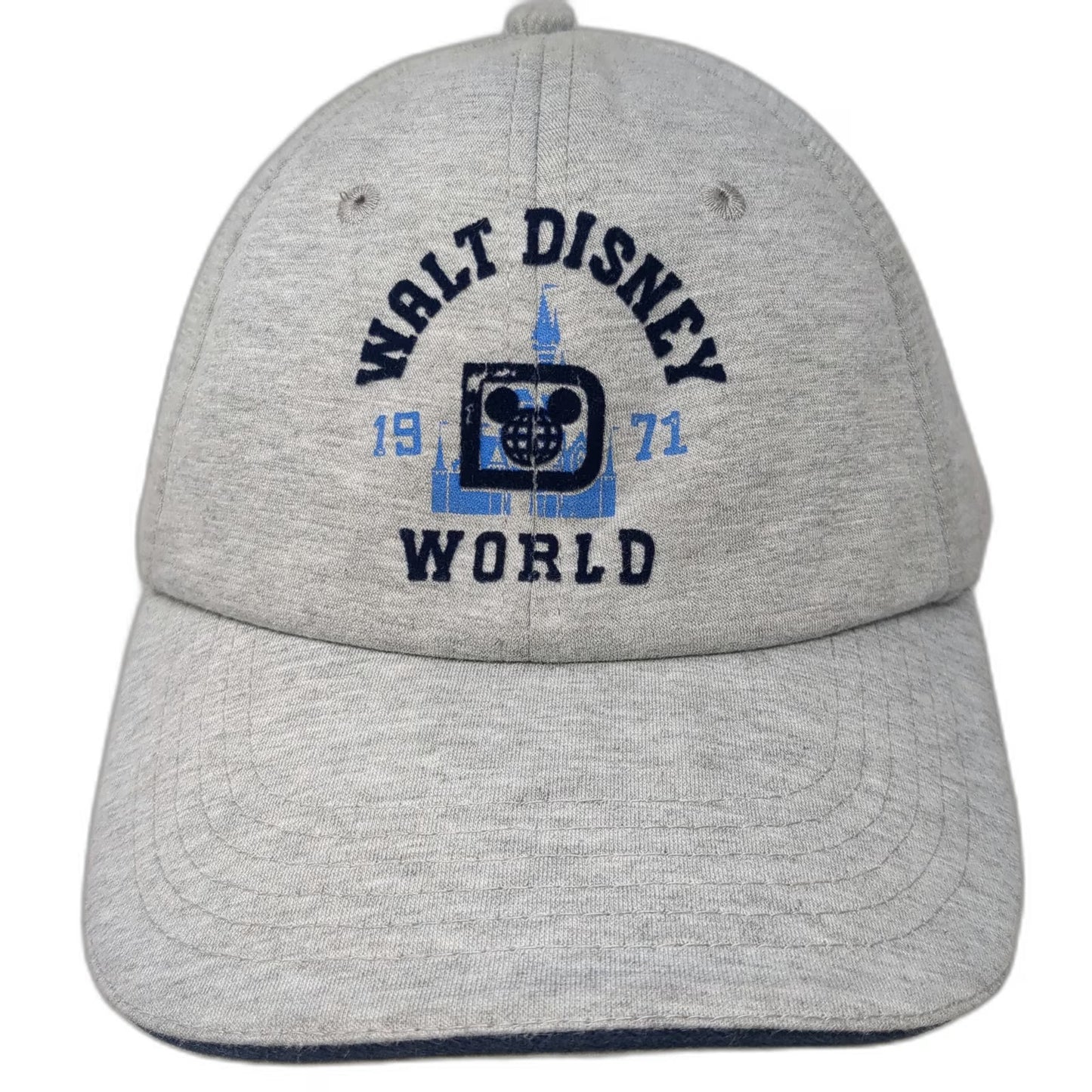 Disney Parks Baseball Cap Gray One Size Mickey World 1971 Cinderella Castle Hat