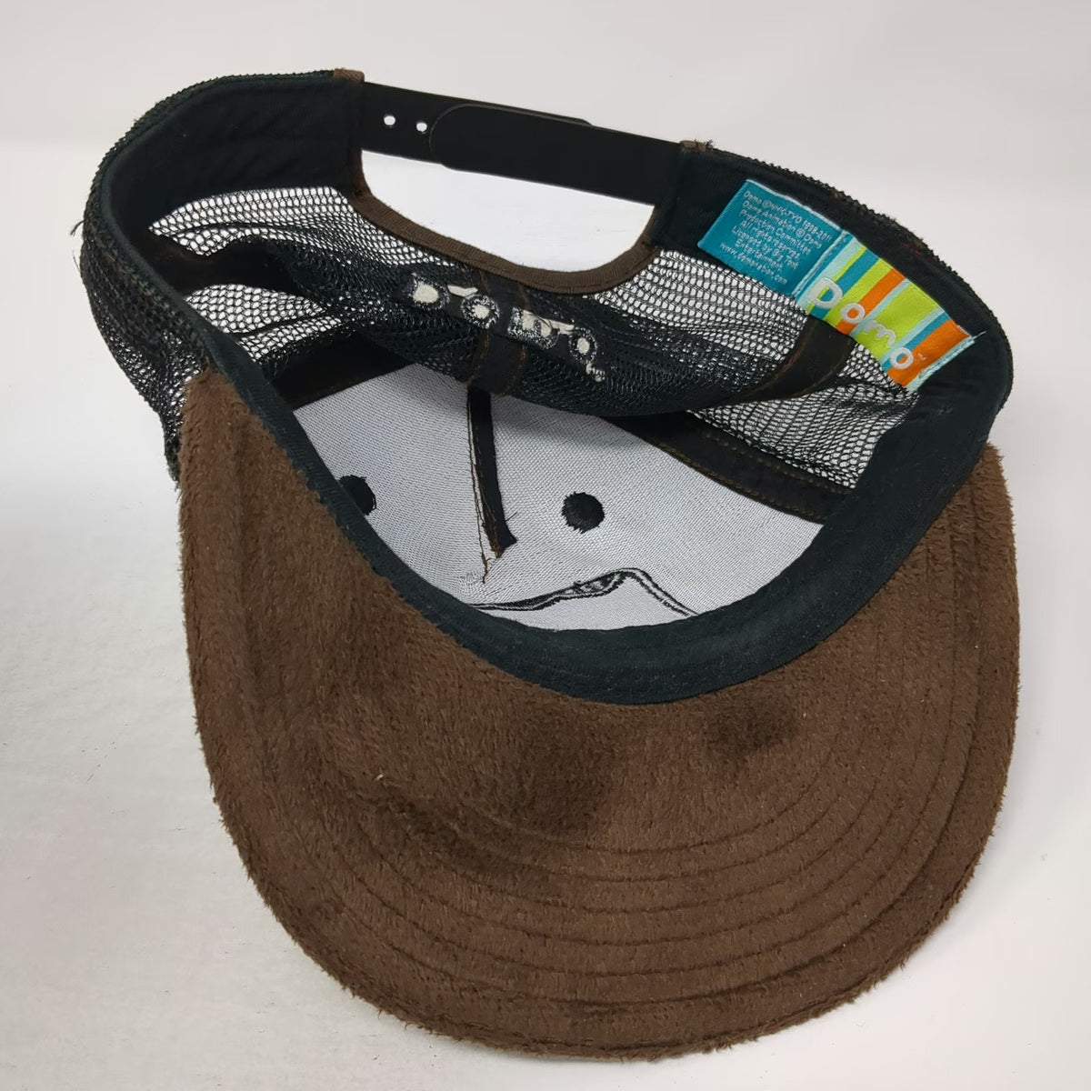 Domo Trucker Brown One Size Fuzzy Mesh Snapback Character Face Mascot Logo Hat