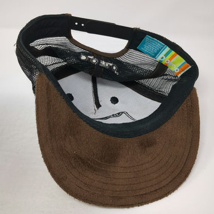 Domo Trucker Brown One Size Fuzzy Mesh Snapback Character Face Mascot Logo Hat
