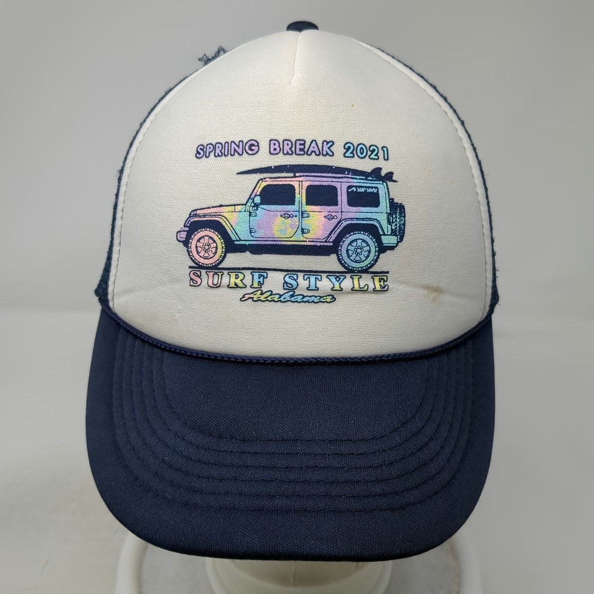 Cobra Trucker Hat Blue White One Size Spring Break 2021 Alabama Surf Style Mesh