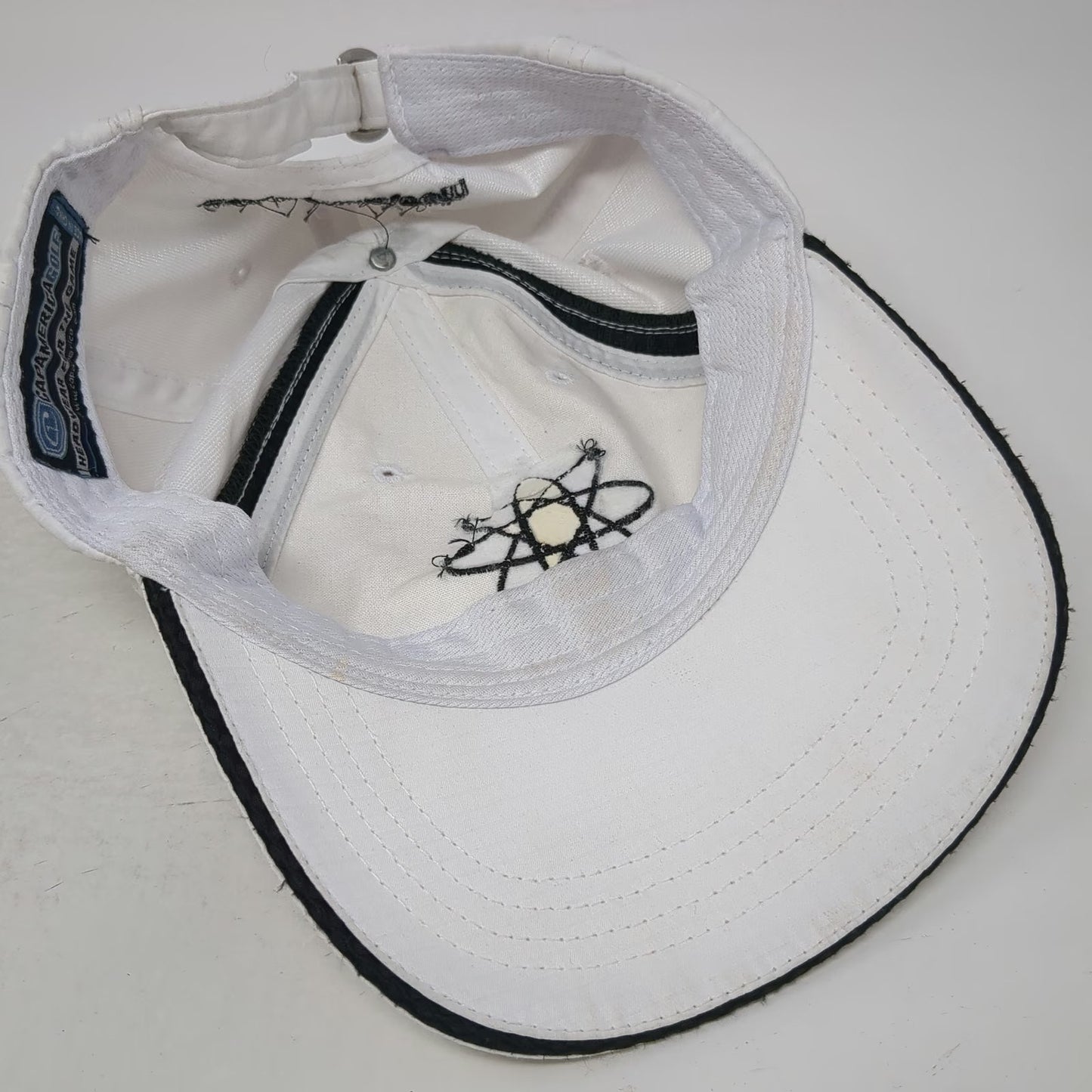Cap America Baseball Cap White One Size Atomic Symbol UniTech US Nuclear Hat