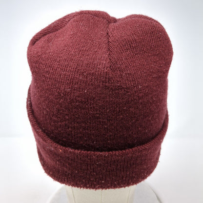 Adidas 3 Stripes Knit Beanie Hat Red One Size Stretch Embroidered