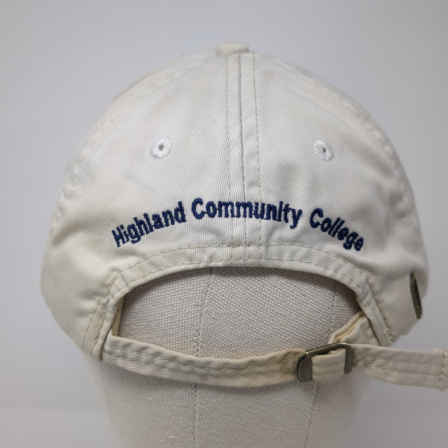 Highland Community College Baseball Cap Beige One Size Adjustable Embroidered