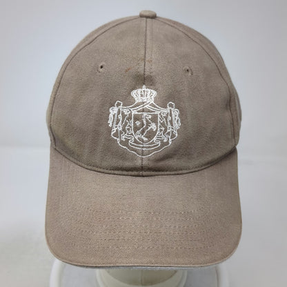 Ducit Supra Montes Baseball Cap Brown Heraldic Crest Latin Text Adjustable Hat