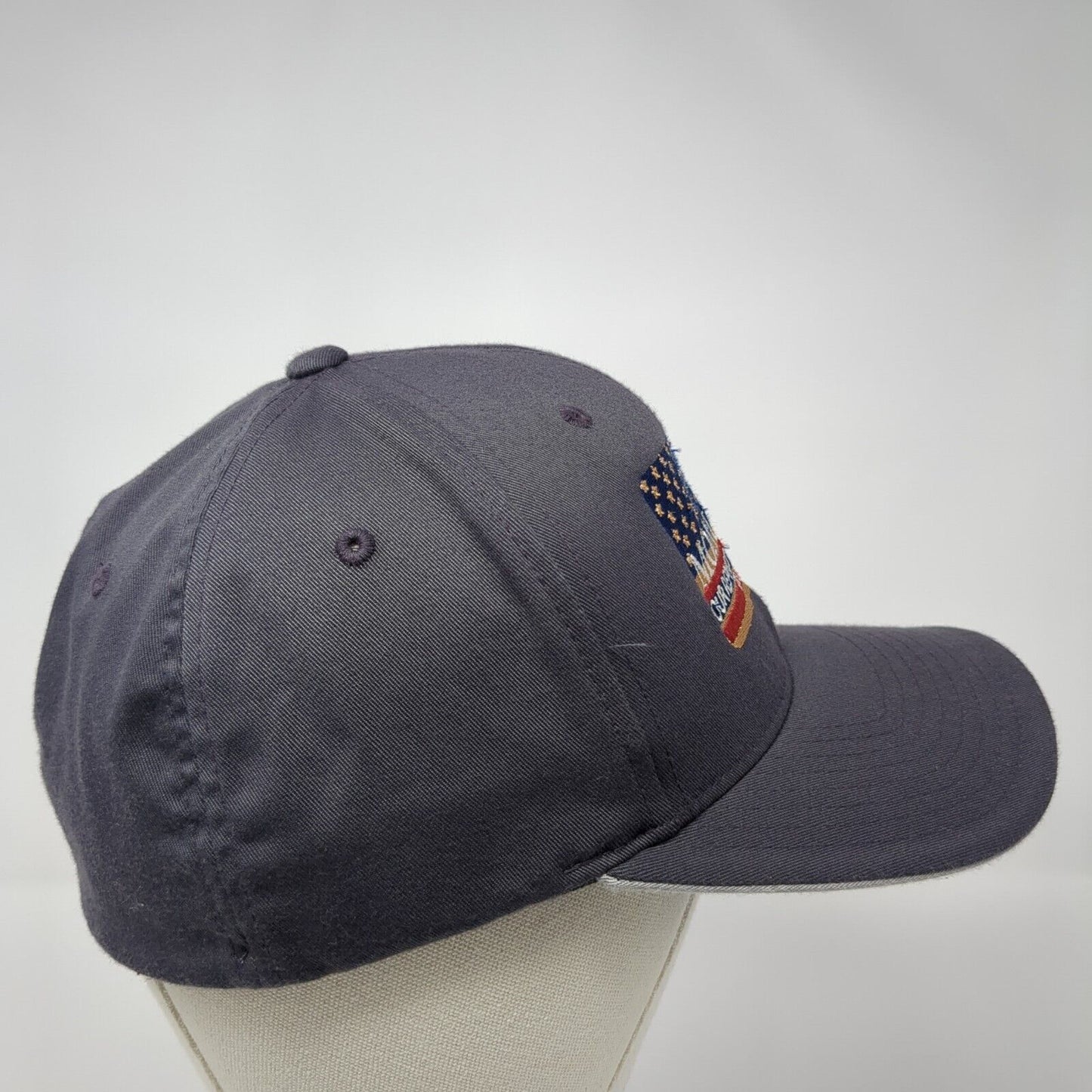 Liley Monuments Fitted Hat Gray Large American Flag Flexfit WearGuard