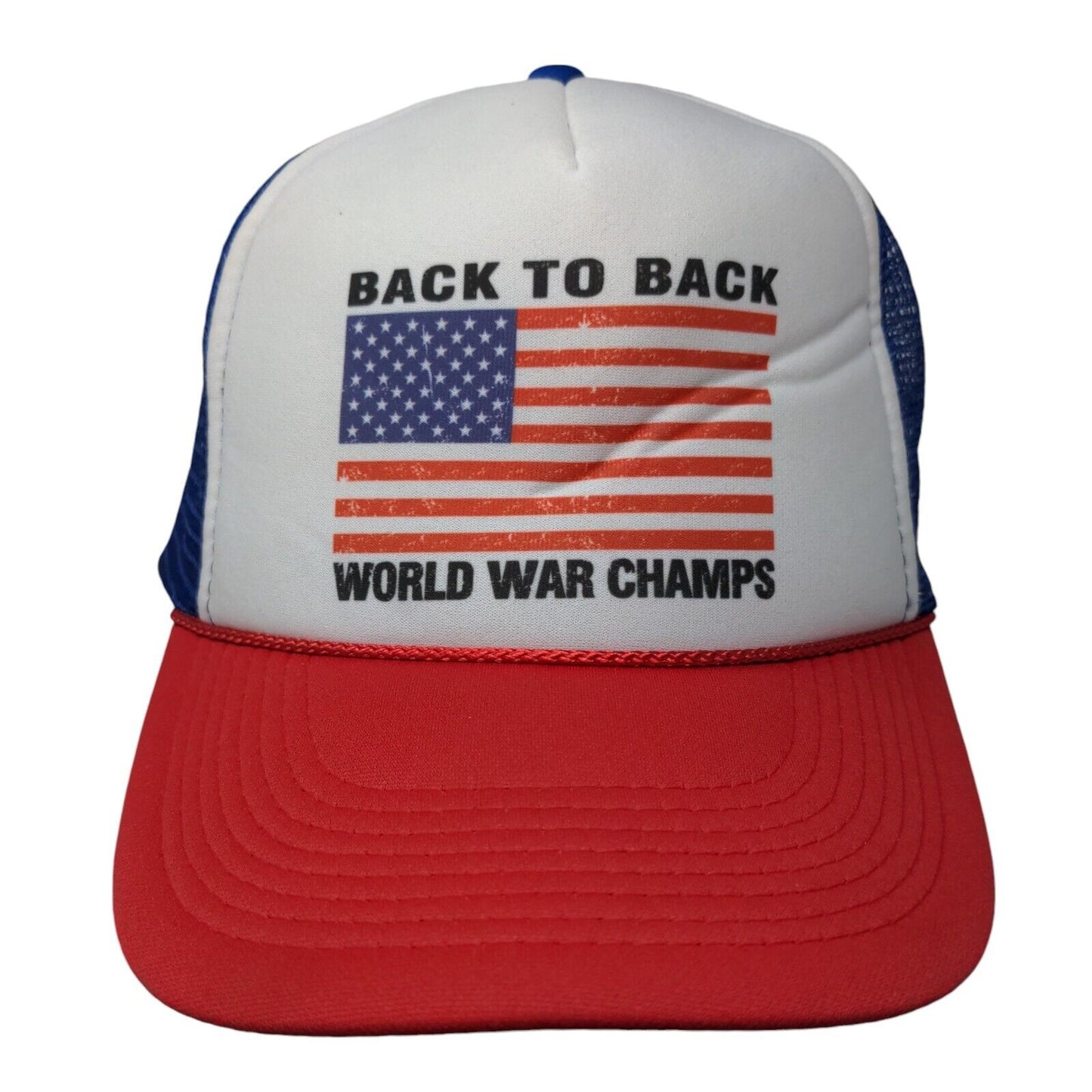 Back To Back World War Champs Trucker Hat Multicolor OSFM Mesh Patriotic Otto